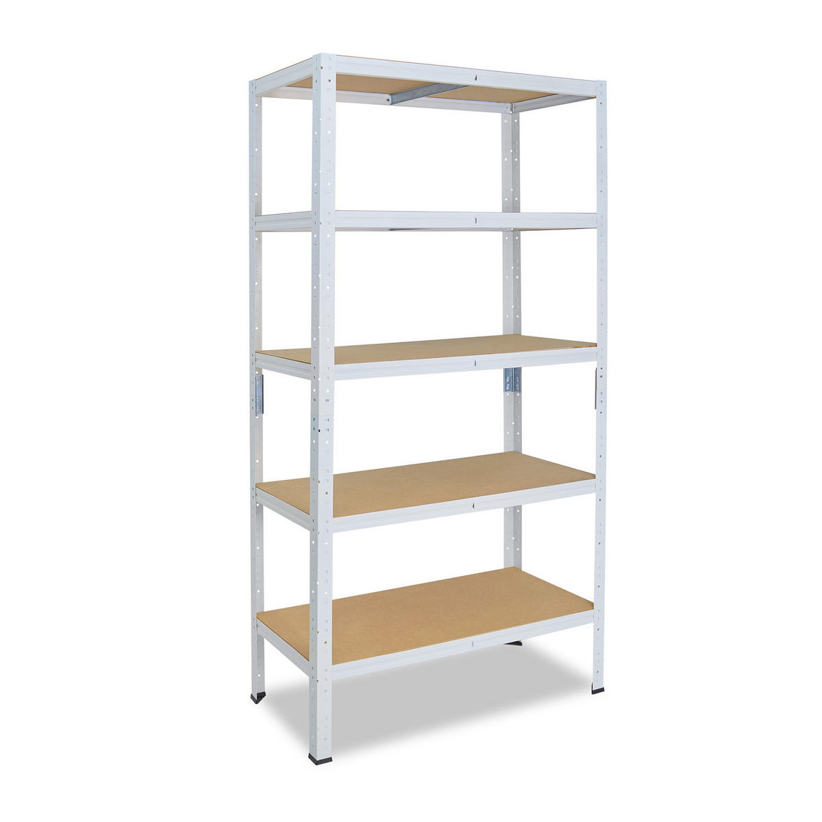 SCHWERLASTREGAL HOME 180x50x30 cm in weiß mit 5 Böden und 175 kg Traglast pro Boden - Creme, Metall (50/180/30cm) - shelfplaza