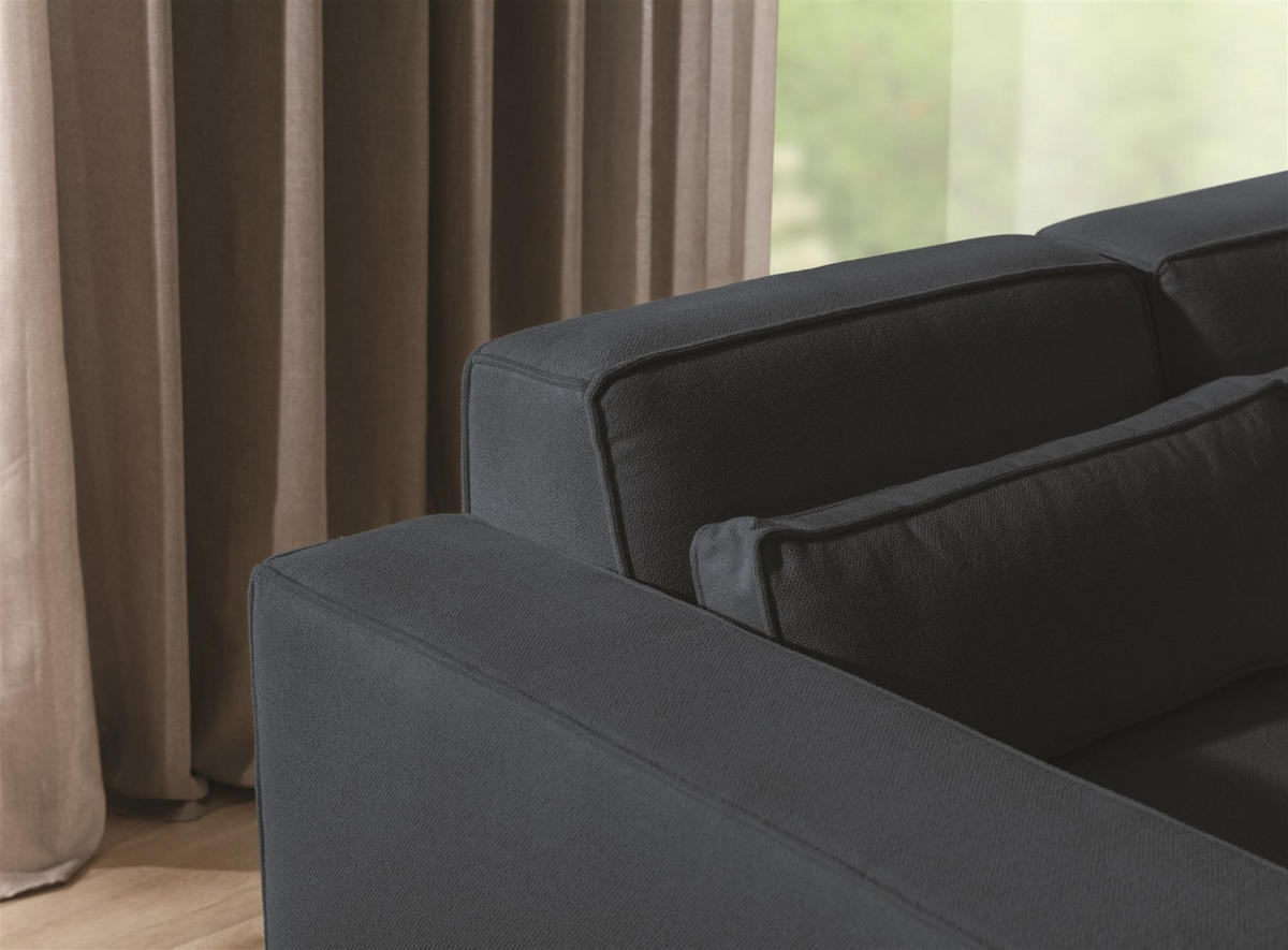 ECKSOFA Schlafsofa Waldo In Stoff Poso - Blaugrau, Holzwerkstoff/Textil (260/173cm) - Fun Möbel