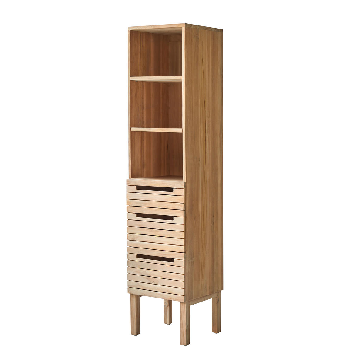 HOCHSCHRANK Slats Natur aus Teak - Naturfarben, Holz (41/180/41cm) - Tikamoon