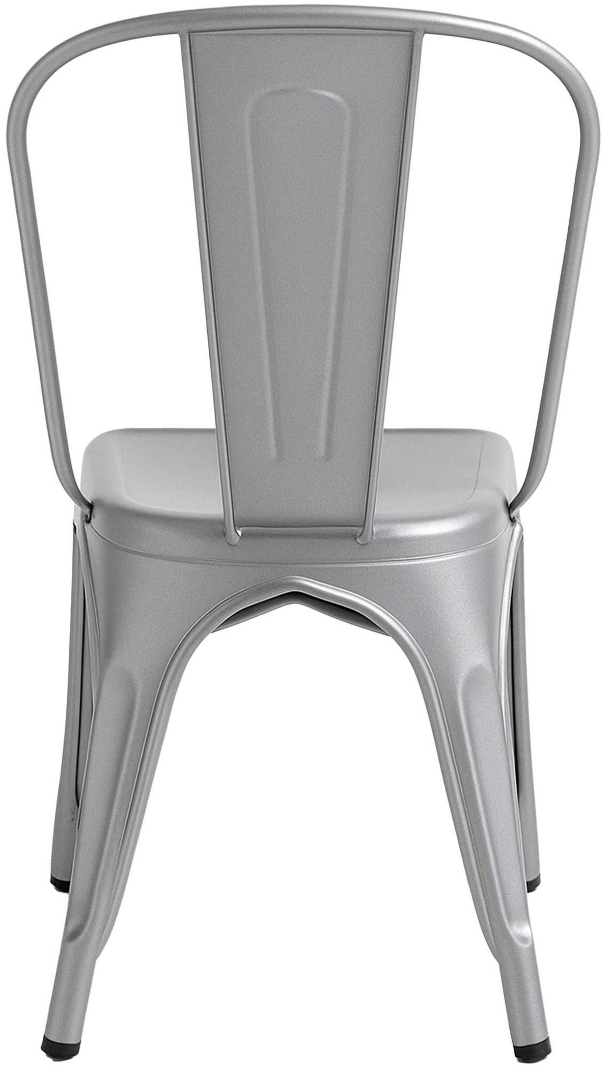 BESUCHERSTUHL Metall Silber - Silberfarben, Metall (44/89/48cm) - CLP