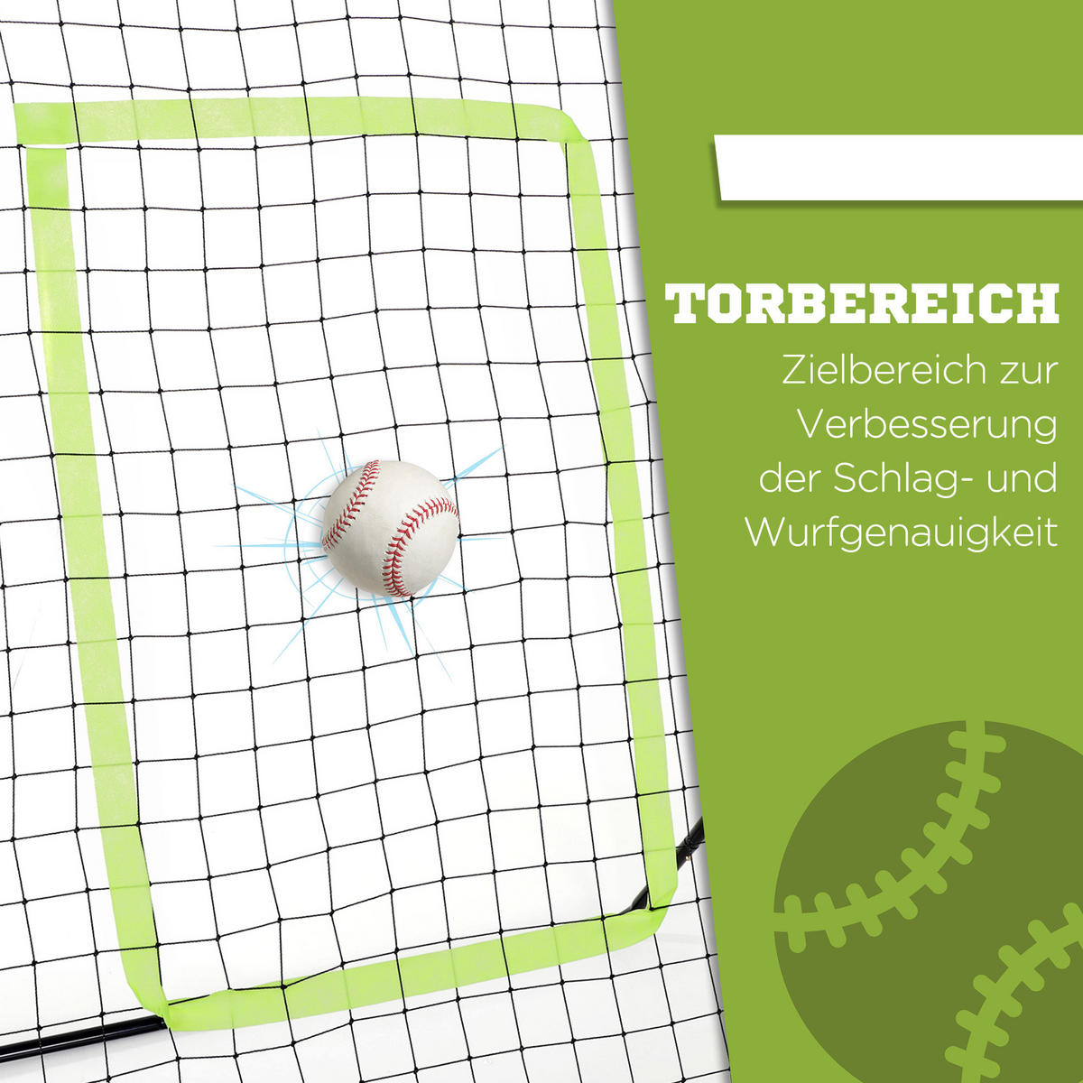 BASEBALL Rebounder - Schwarz, Kunststoff (90/123cm) - HOMCOM