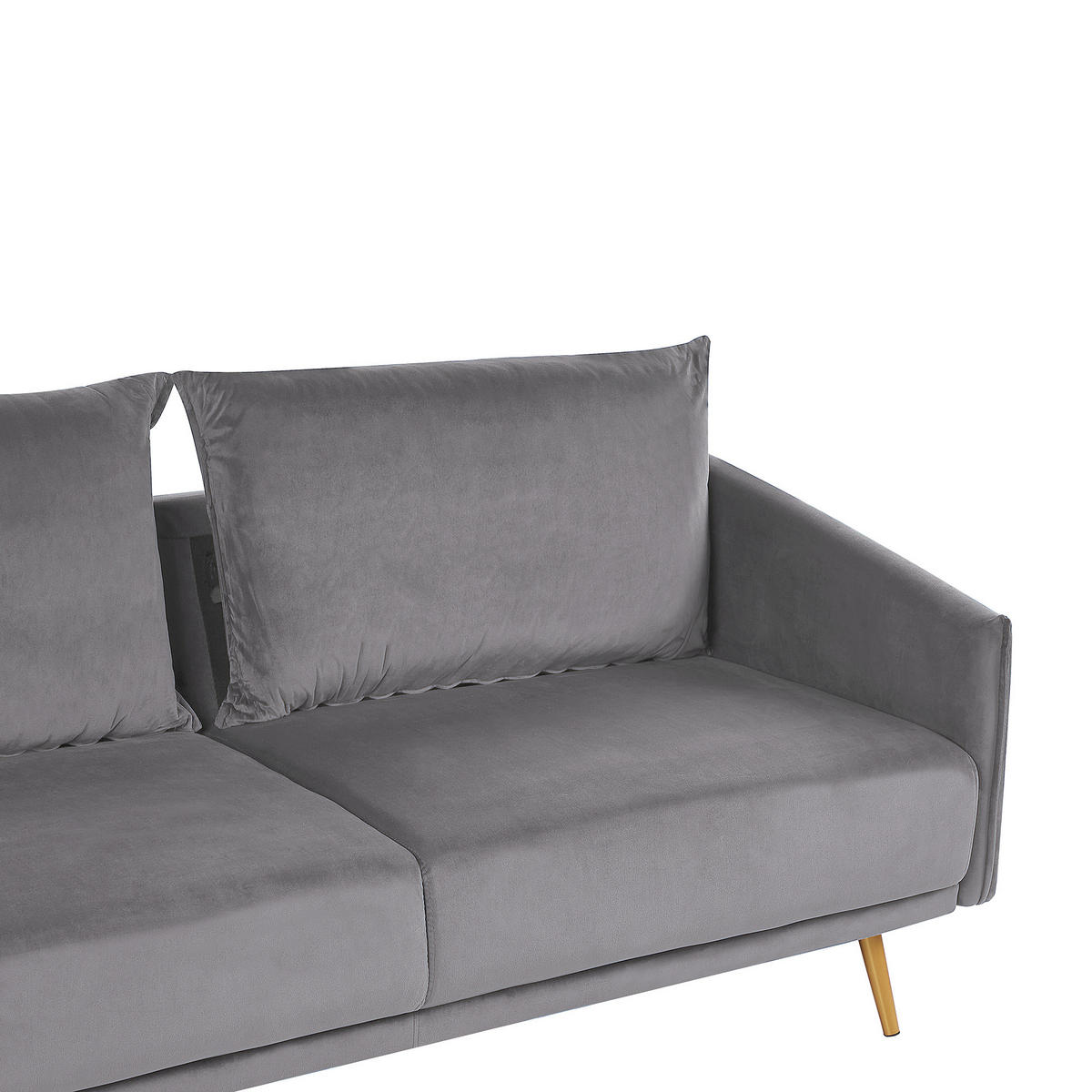5-SITZER SOFA SET Samtstoff Grau Maura - Grau, Textil (185/83/78cm) - Beliani