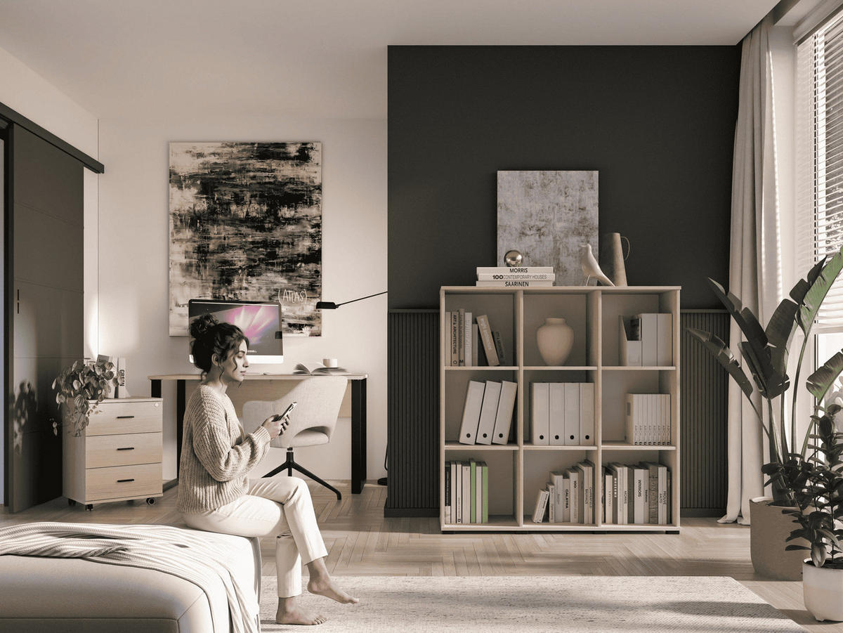 AKTENREGAL – 120 cm – Odelis - Eichefarben, Holzwerkstoff (120/124/34cm) - hi-markt