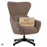 OHRENSESSEL Marconia - Schwarz/Braun, Textil/Metall (75/109/80cm) - Mr. Deko