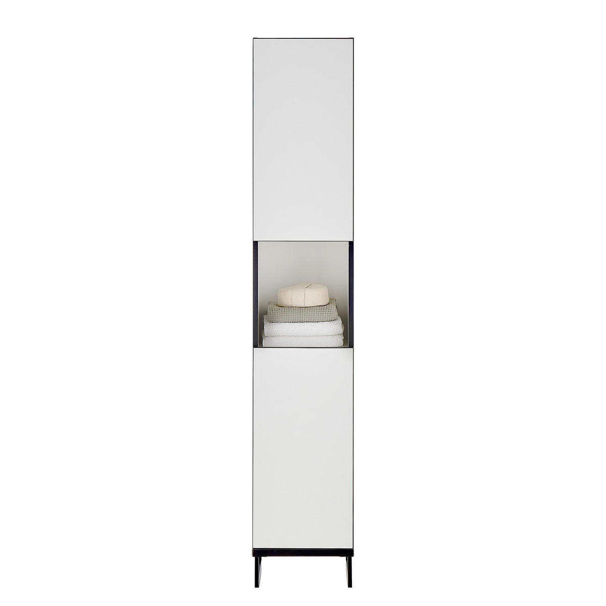 HOCHSCHRANK - Spanplatte - Schwarz/Weiß, Holzwerkstoff/Metall (30/162/31cm) - home24