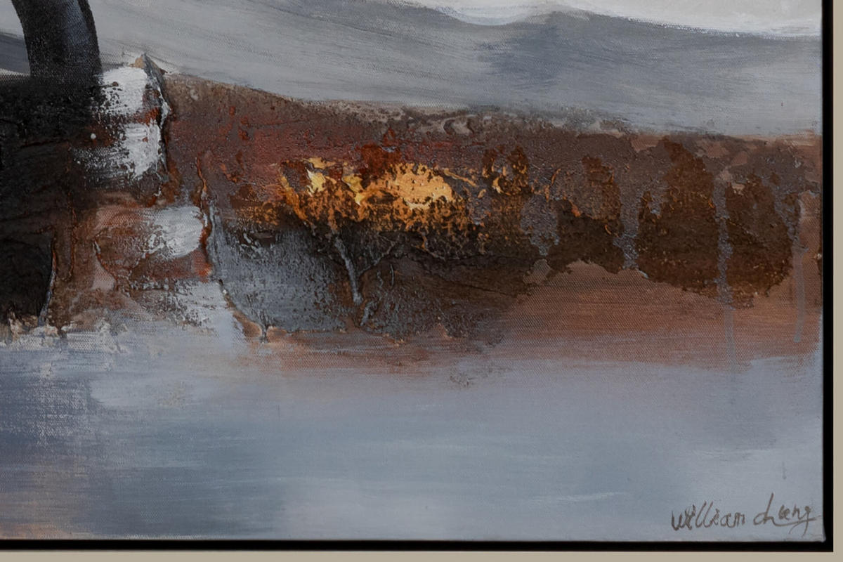 ACRYLBILD HANDGEMALT 80/80 cm - Grau, Textil (80/80cm) - KUNSTLOFT