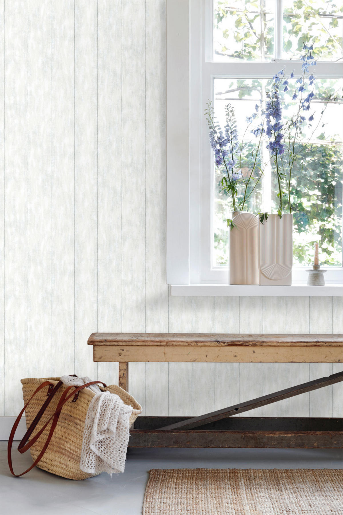 TAPETE Holz-Optik 53 cm x 10.05 m - Weiß, Papier (53/1000cm) - ESTAhome