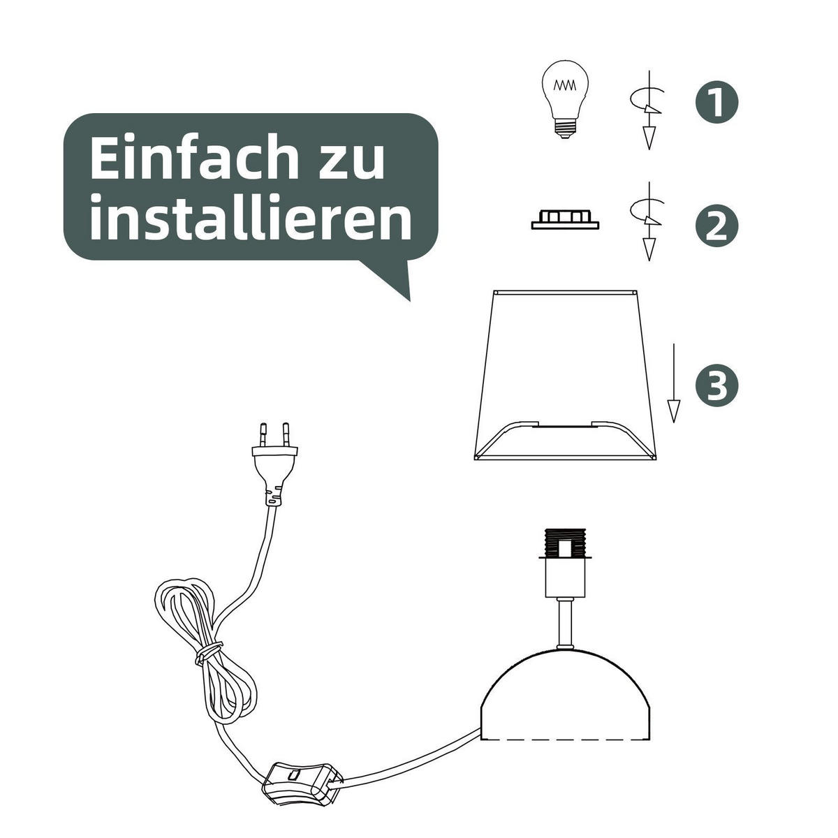 TISCHLAMPE Lior 14/14/24.5 cm - Schwarz, Metall (14/14/24.5cm) - ZMH