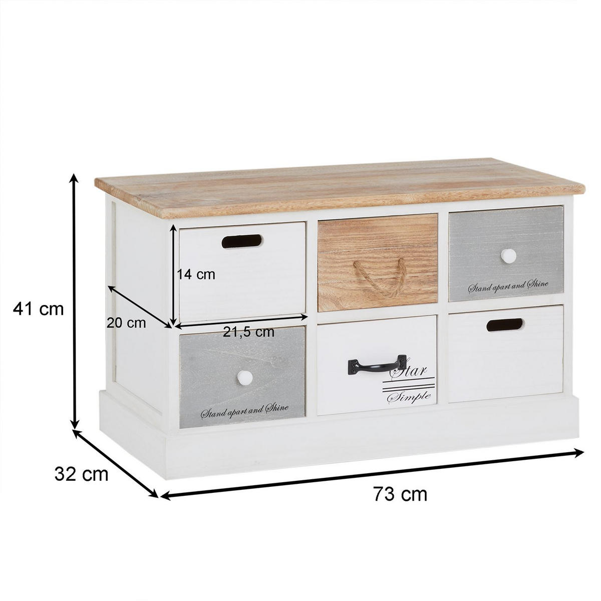 SITZBANK SALVA weiß - Weiß, Holz (73/41/32cm) - CARO-Möbel