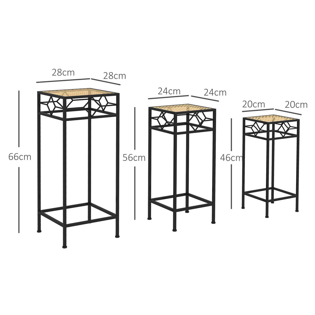 PFLANZENSTÄNDER, Metall, Gold - Goldfarben, Metall (28/28/66cm) - Outsunny