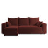 ECKSOFA Tobi mit Bettkasten und Schlaffunktion, L-Form, Velourstoff, Universal - Weinrot, Holzwerkstoff (246/145cm) - 4ALL HOME