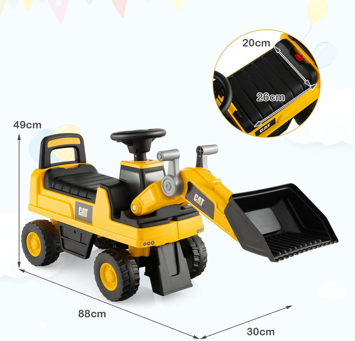 SITZBAGGER Kinder Gelb - Gelb, Kunststoff (30/49/88cm) - COSTWAY
