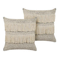 DEKOKISSEN 2er-Set Beige 45/45 cm Iresine - Beige, Naturmaterialien/Textil (45/45cm) - Beliani
