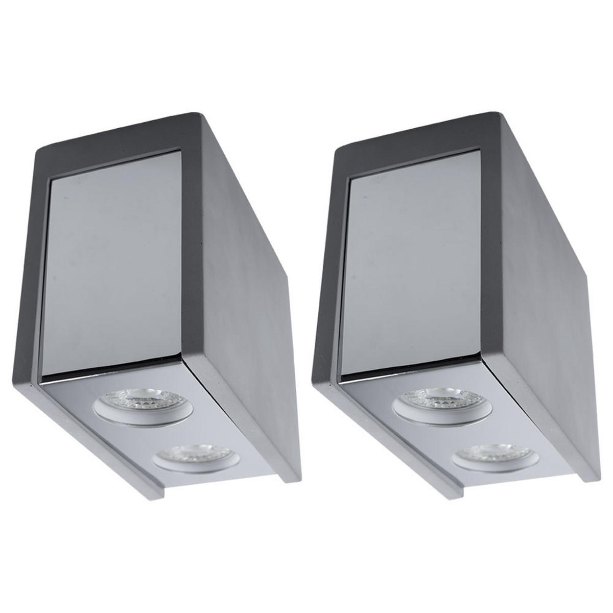 DECKENLEUCHTE TIMO Metall Grau 2-flammig 2er Set - Grau, Stein (18/10/14.7cm) - Globo Lighting