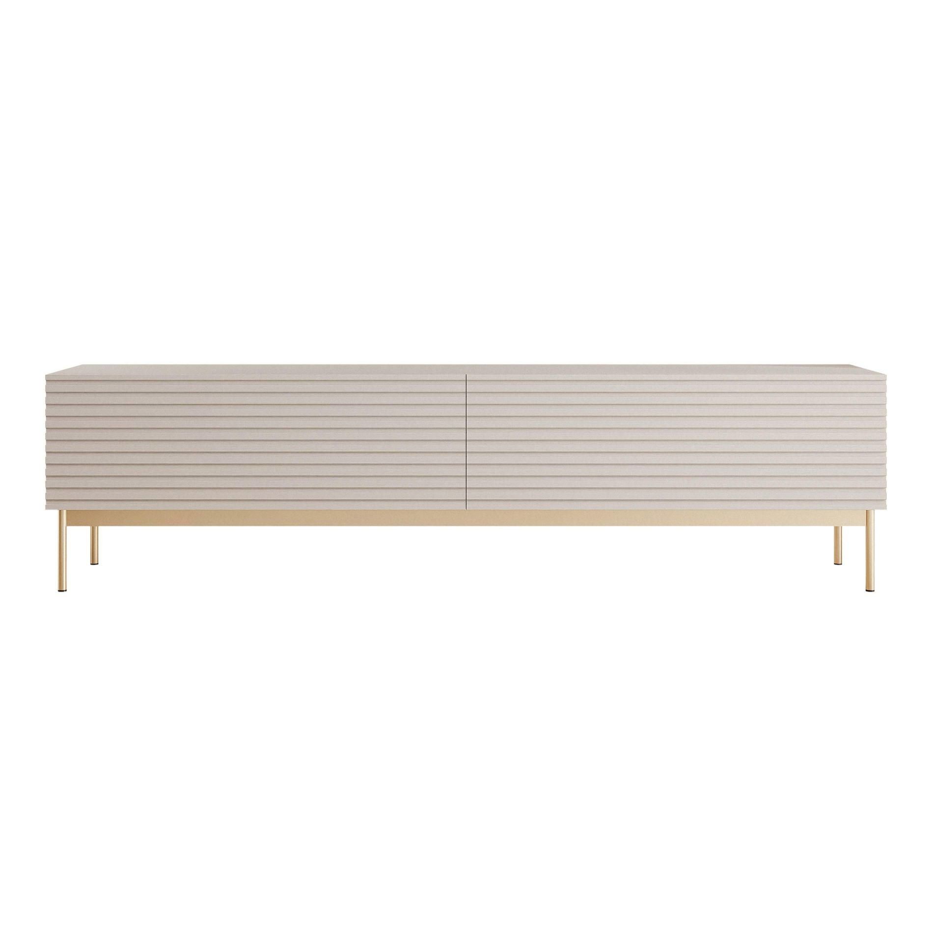 TV stolík Linearis kašmírovo sivý 175/46/30 cm - zlatá/taupe, kov/kompozitné drevo (175/46.2/30cm) - Selsey
