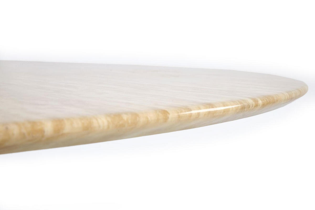 ESSTISCH Pireus Travertin / Nussbaum 120 / 120 / 76cm - Nussbaumfarben/Weiß, Holz/Holzwerkstoff (120/120/76cm) - Feldmann-Wohnen
