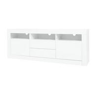 TV-SCHRANK DE-40482 2 Schubladen und 2 Türen mit LED Weiß - Weiß, Holzwerkstoff (160/60/35cm) - ComfortXL