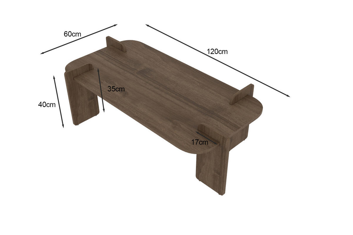 COUCHTISCH Twinkle Braun 60x120 - Braun, Holzwerkstoff (60/120/35cm) - moebel17
