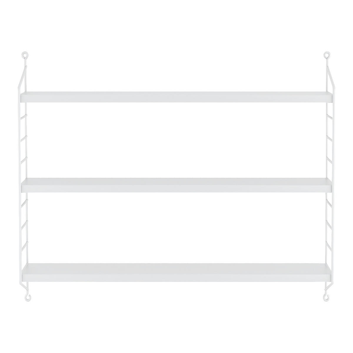 NÁSTĚNNÁ POLICE Strängnäs modular - bílá, kov (60/50/15cm) - [en.casa]