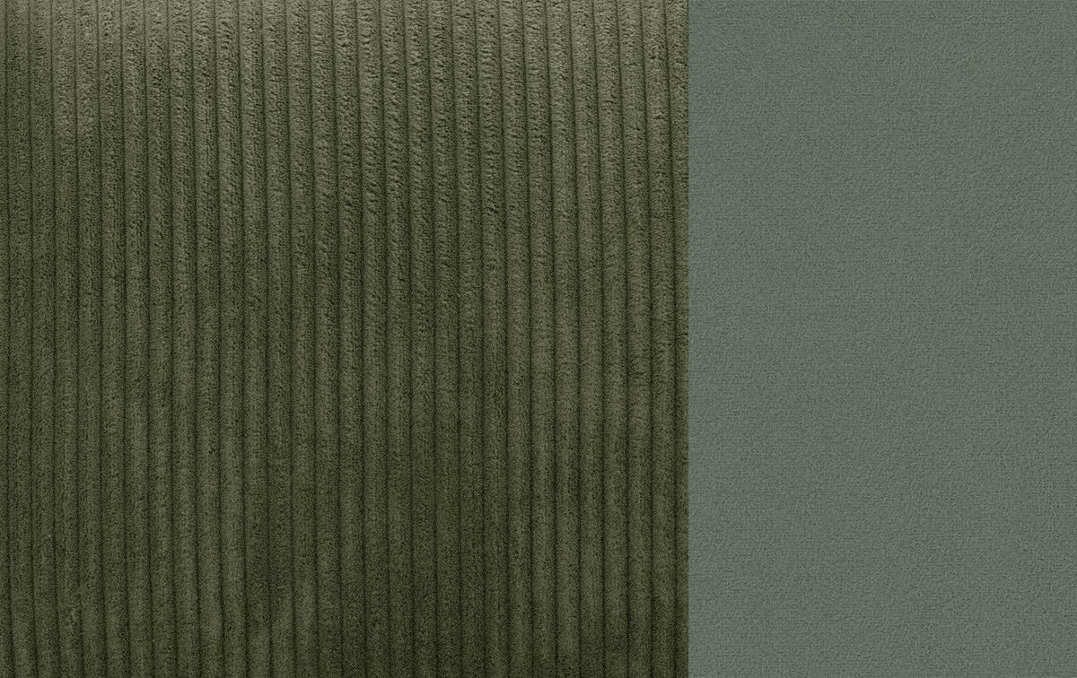 ECKSOFA TAUER 3-Sitzer, olivgrün - Schwarz/Olivgrün, Holzwerkstoff/Kunststoff (173/206cm) - Courtois Laville