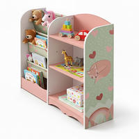 KINDERREGAL Rosa Grün Weiß 7 Fächer - Multicolor, Holz/Holzwerkstoff (82/80/26cm) - Relaxdays