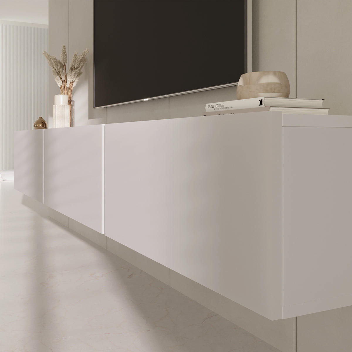 TV OMARICA Idao Bela - bela, leseni material (160/35/29.6cm) - Petits-meubles