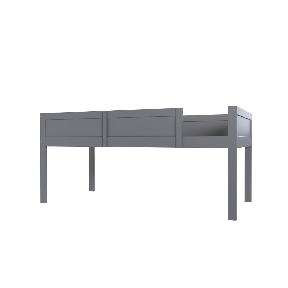ETAGENBETT 90/200 cm DE-32549 mit hohem Geländer Grau - Grau, Holz (90/200cm) - ComfortXL