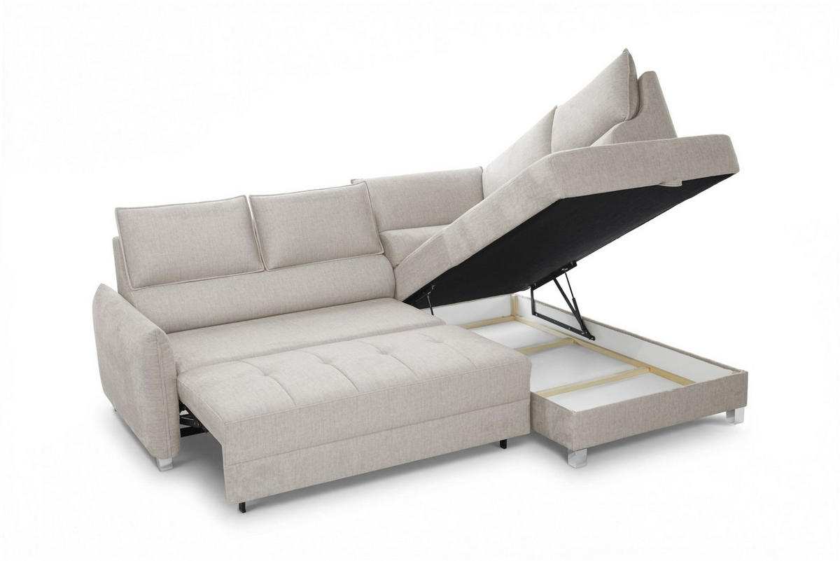 ECKSOFA Marno In Chill Me - Creme, Holzwerkstoff/Textil (260/200cm) - Fun Möbel