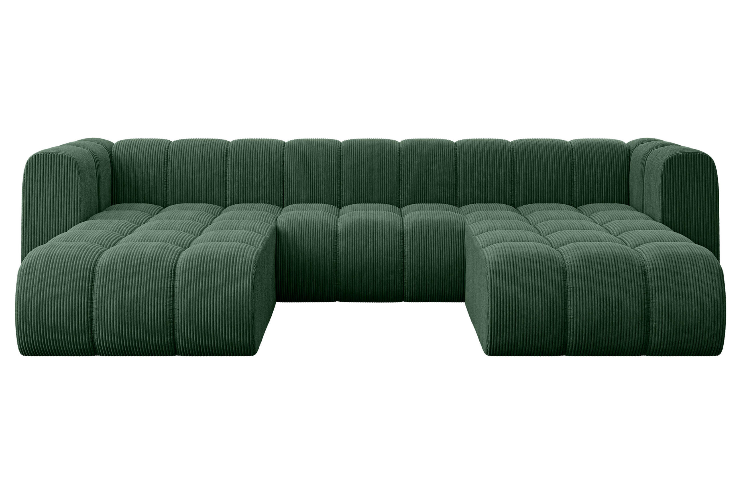 WOHNLANDSCHAFT modulares Sofa Joren-U1 - 319x177x70 cm Grün - Grün, Holzwerkstoff/Textil (319/70/177cm) - ALTDECOR