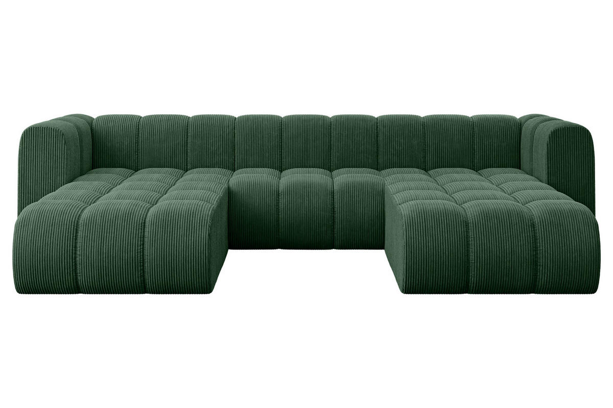 WOHNLANDSCHAFT modulares Sofa Joren-U1 - 319x177x70 cm Grün - Grün, Holzwerkstoff/Textil (319/70/177cm) - ALTDECOR
