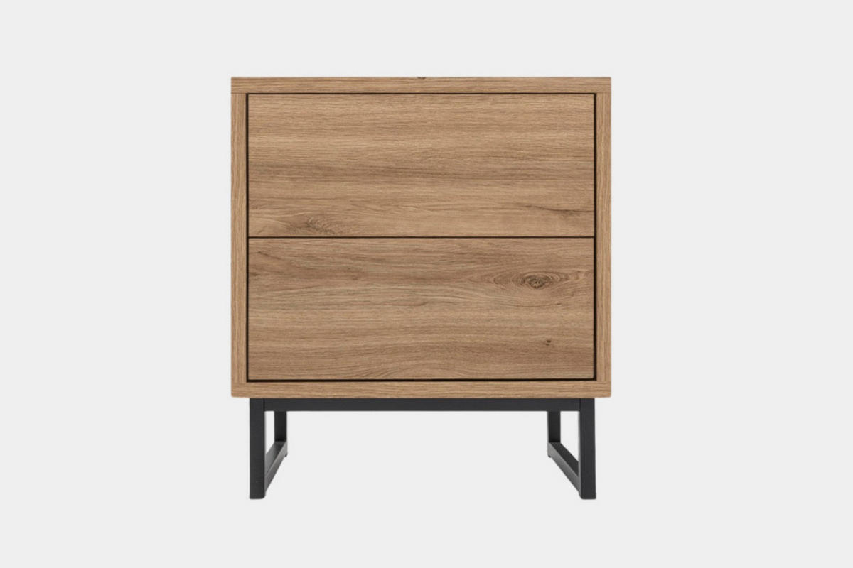 NACHTTISCH GENEVE 43/49/34 cm in Wildeiche - Eichefarben, Holzwerkstoff (43/49/34cm) - Deine Möbel 24