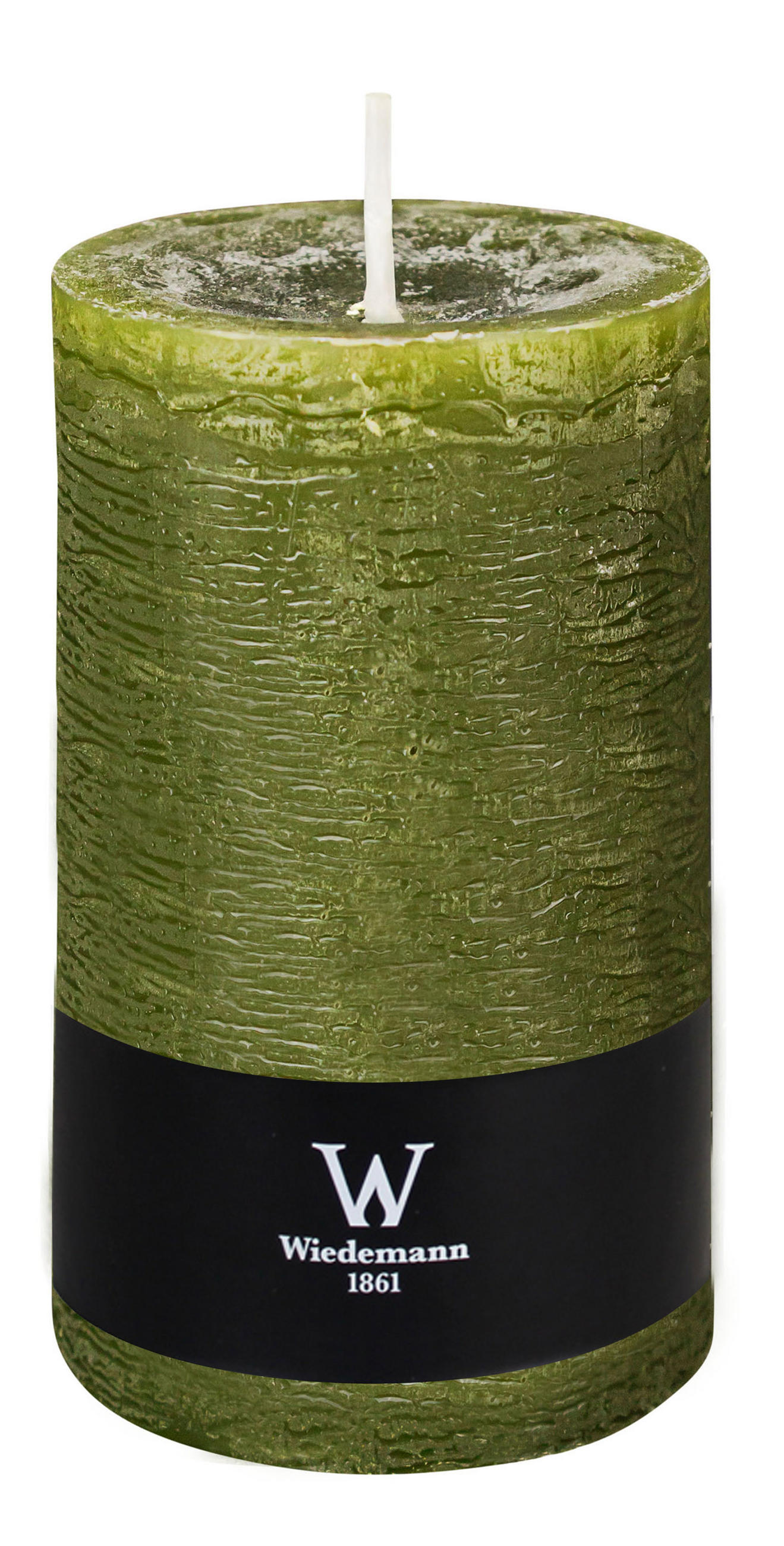 STUMPENKERZE Rustik Marble Style Olive 190 x Ø 98 mm, 1 Stück - Olivgrün, Paraffin (10/19cm) - Wiedemann Kerzen