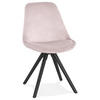 ESSZIMMERSTUHL Samtbezug mit Buchenholzgestell Vintage mit hoher Rückenlehne, Rosa-Schwarz 48x56x84 cm - Pink/Schwarz, Buchenholz/Textil (48/84/56cm) - KADIMA DESIGN