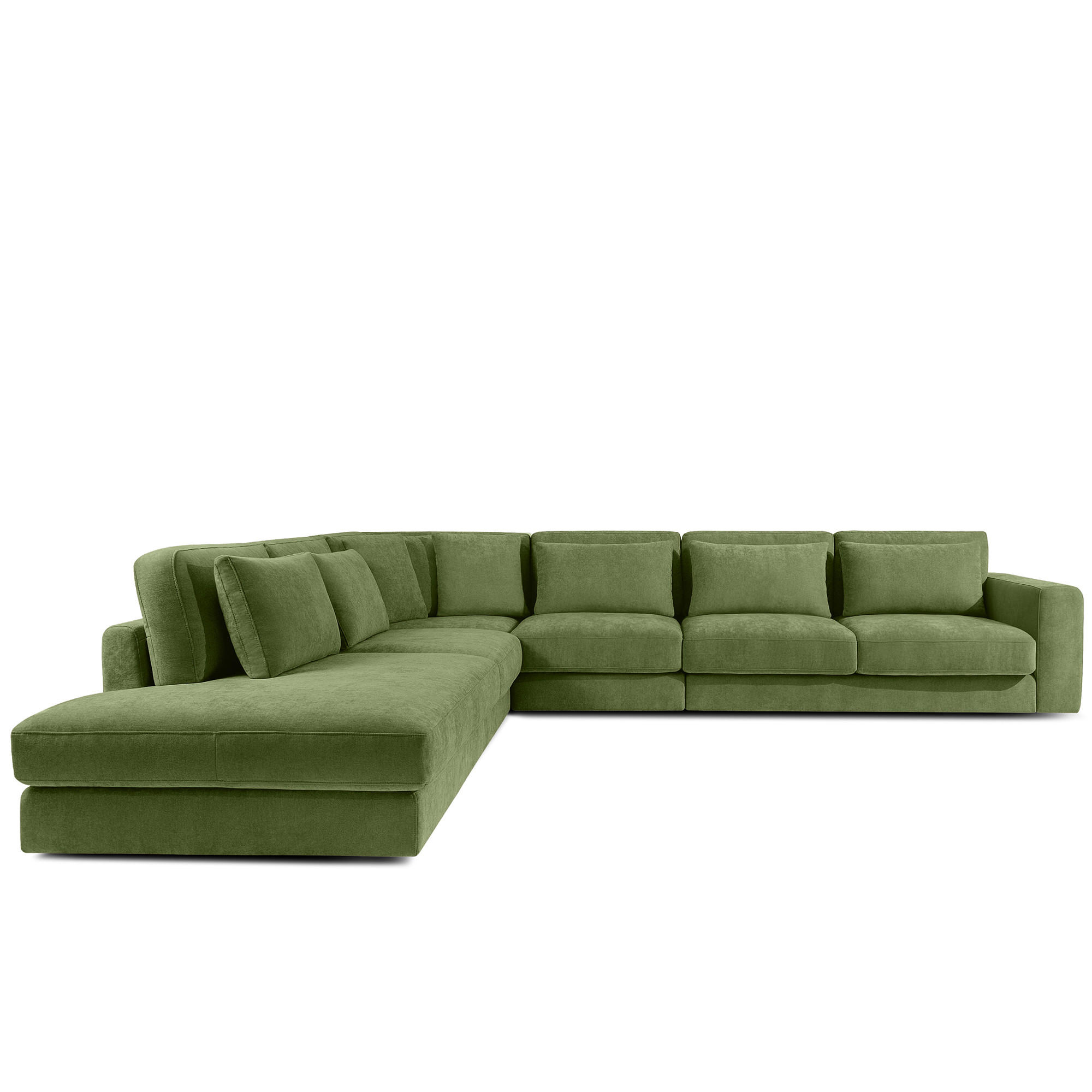 ECKSOFA XL links VERUS - Grün, Holz/Holzwerkstoff (377/328cm) - KONSIMO®