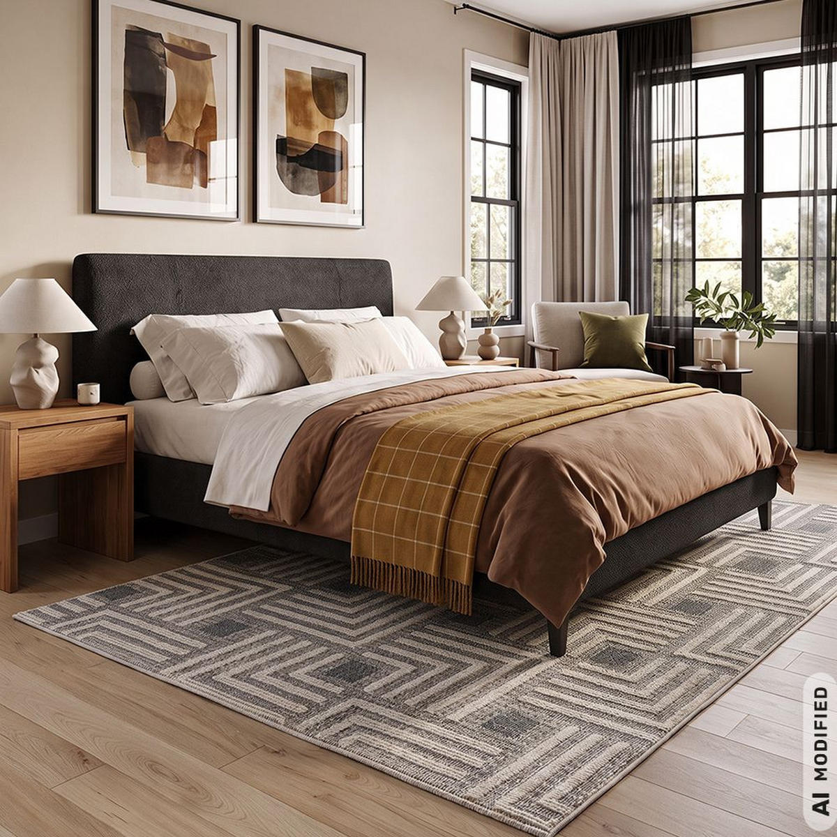 TEPPICH In-& Outdoor Abstrakt 80x150cm Mazovia Cangas Polen Beige Braun Balkon Modern Pflegeleicht Tierfreundlich - Braun, Textil (80/150cm) - Mazovia