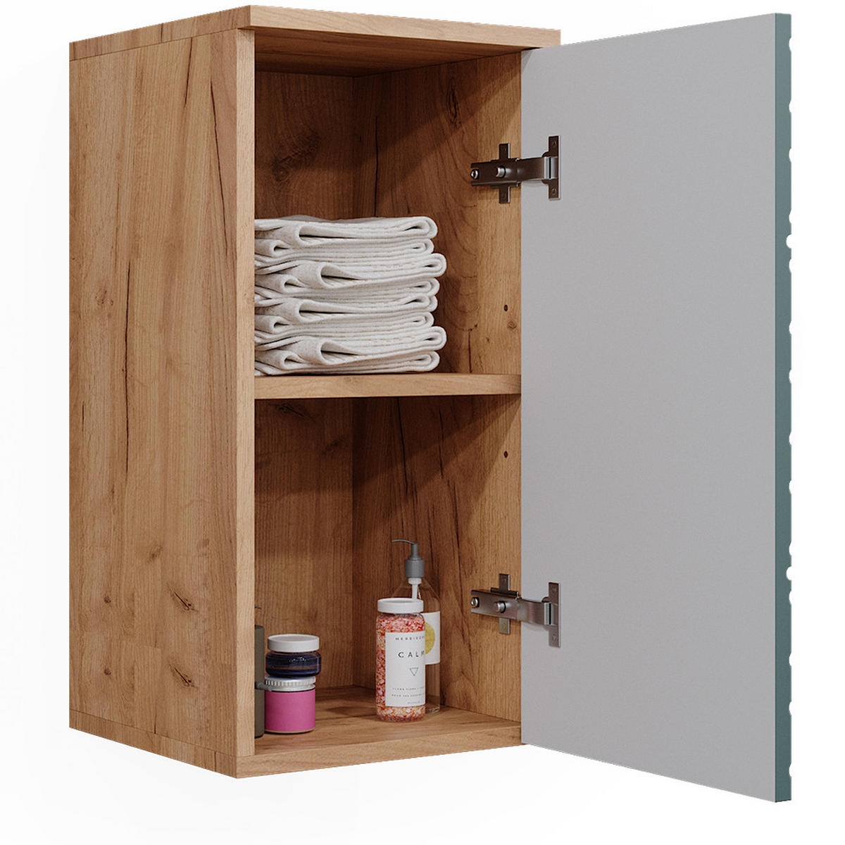 BADSCHRANK Irma Grün 30 x 59 cm 2 Fächer, Badezimmer - Grün, Holzwerkstoff (30/59/24cm) - Vicco