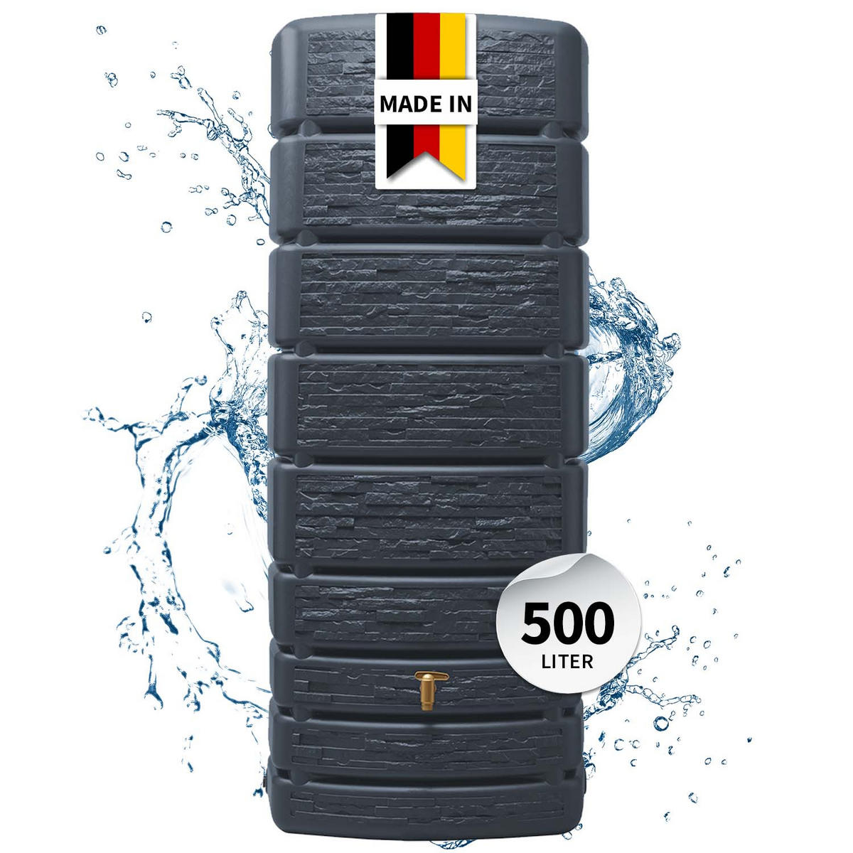 WANDTANK 500 L, graphite grey - Grau, Kunststoff (75/184/51cm) - 4rain