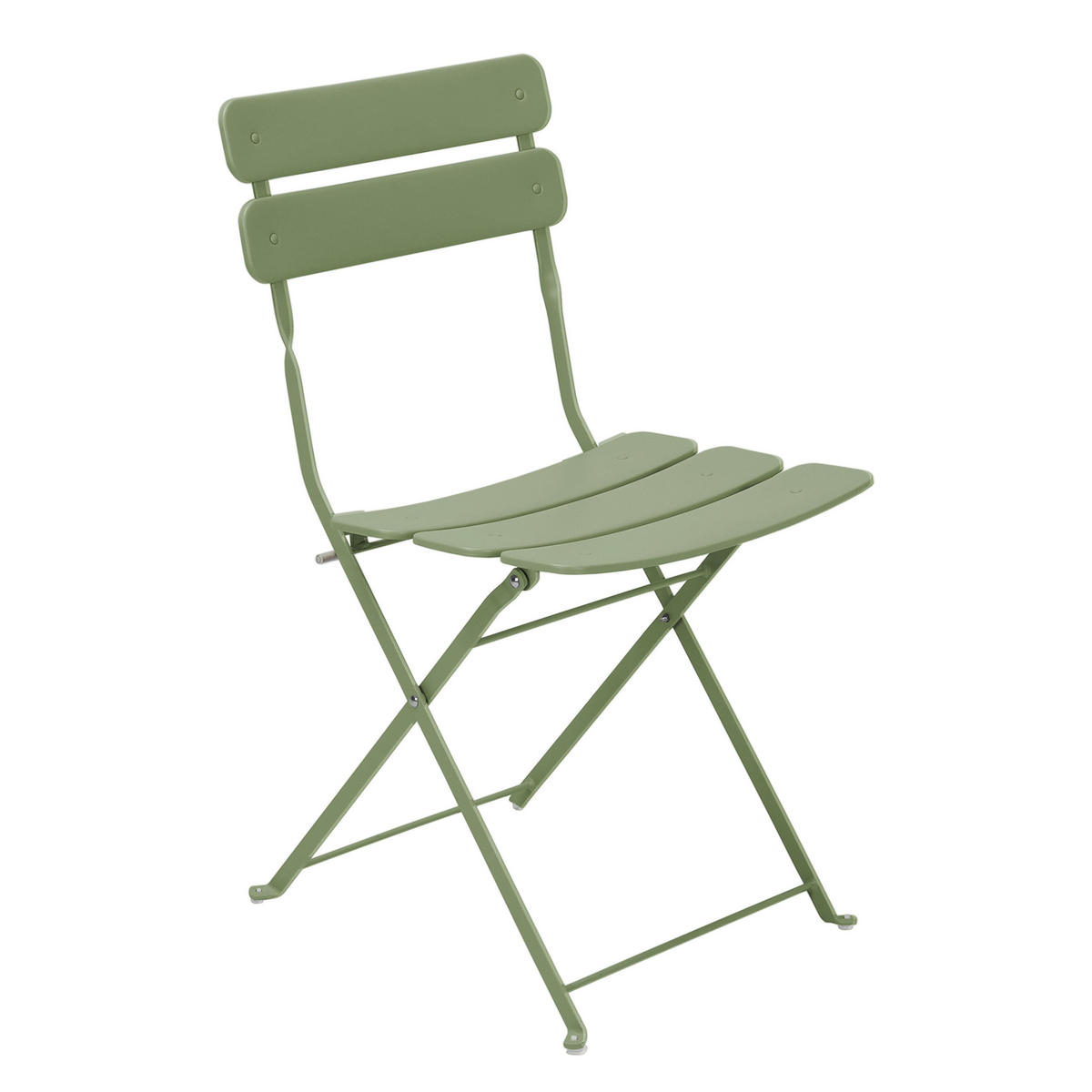 GARTENSET runder Tisch und 2 Stühle, Salbeigrün - Salbeigrün, Metall - Oviala