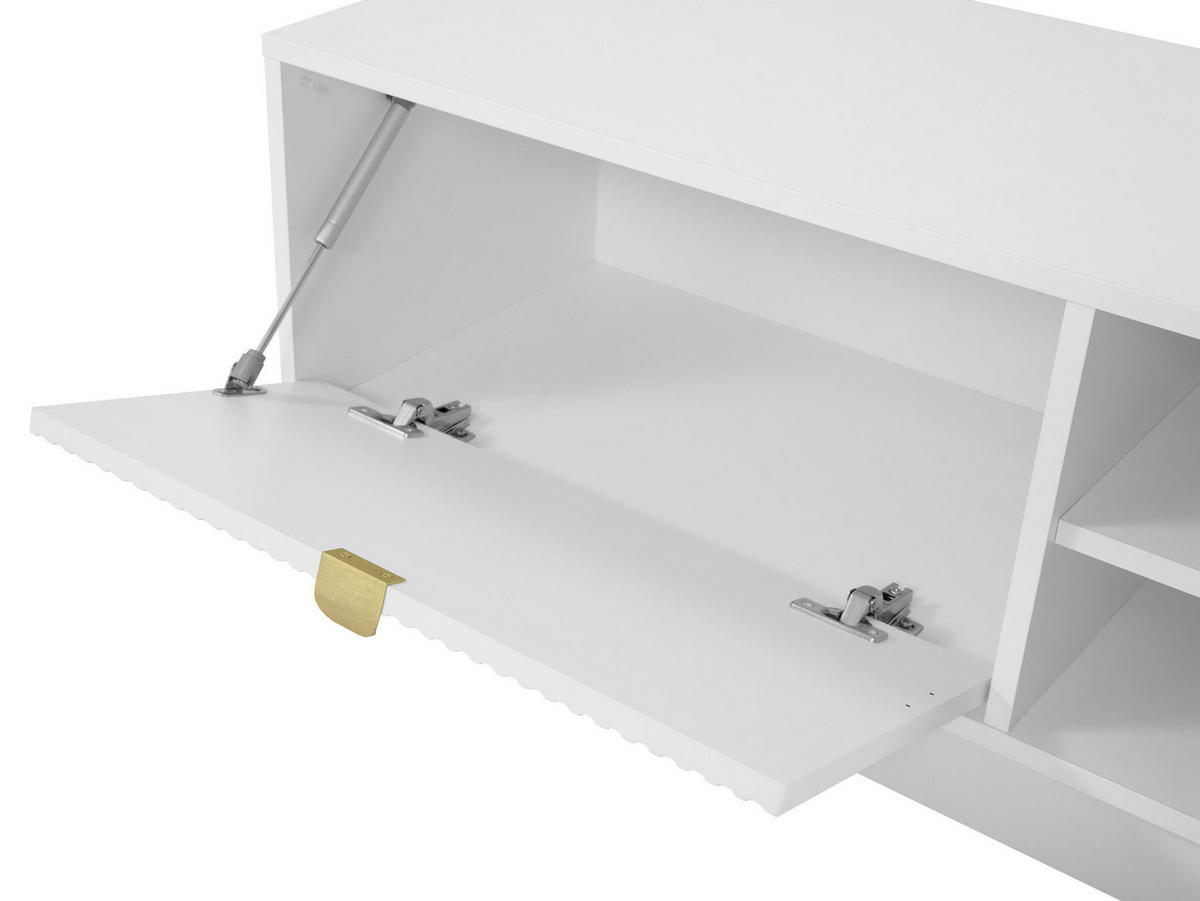 TV-ELEMENT Tireno - Goldfarben/Weiß, Holzwerkstoff/Metall (120/40/40cm) - MIRJAN24