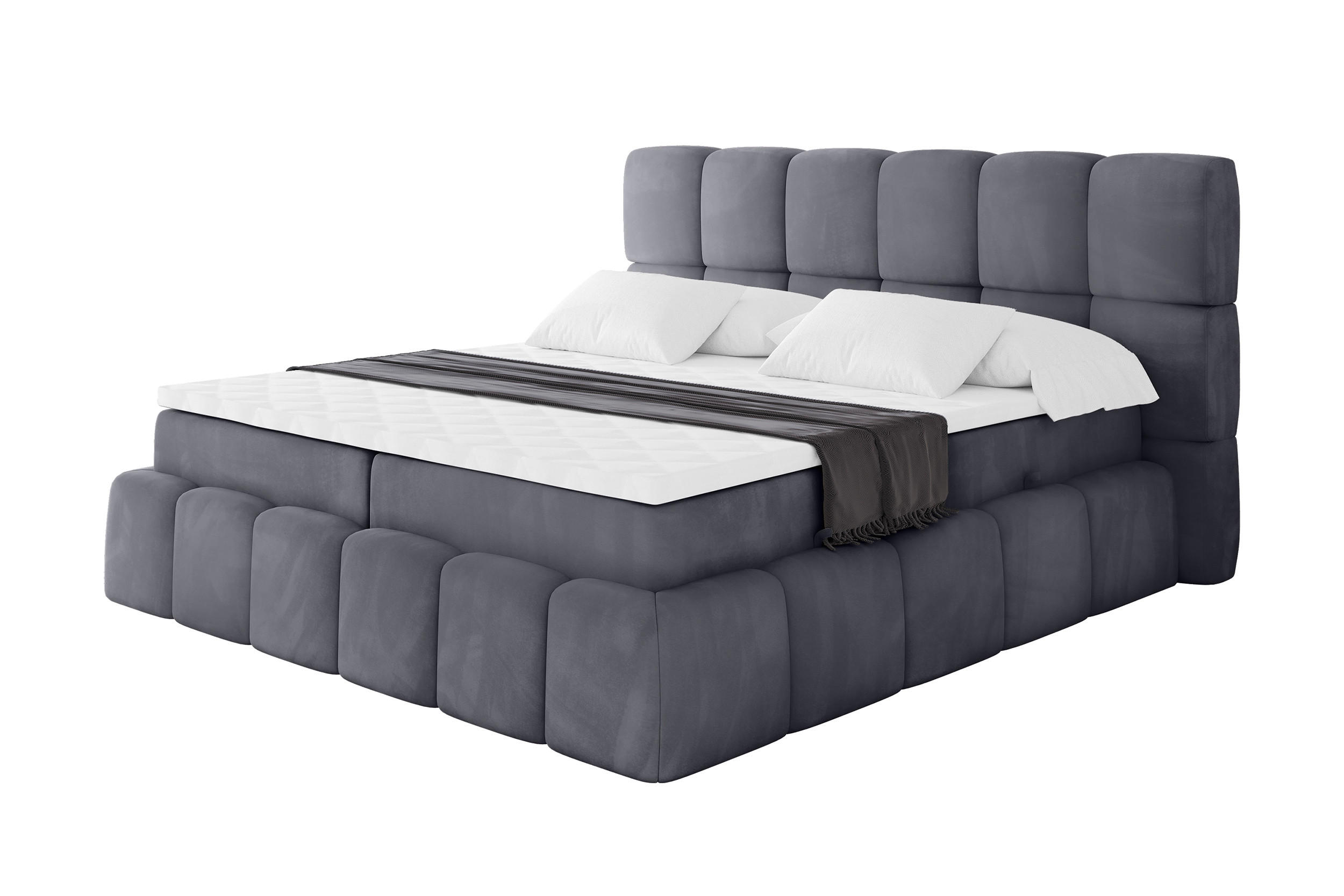 BOXBETT - AURI-H3 - 180x200 Dunkelgrau Casablanca - Dunkelgrau, Holzwerkstoff (180/200cm) - ALTDECOR