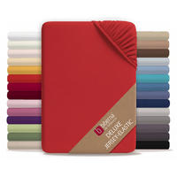 SPANNBETTTUCH Deluxe Jersey rot, 140x200 cm - 160x220 cm - Rot, Textil (160/220cm) - biberna