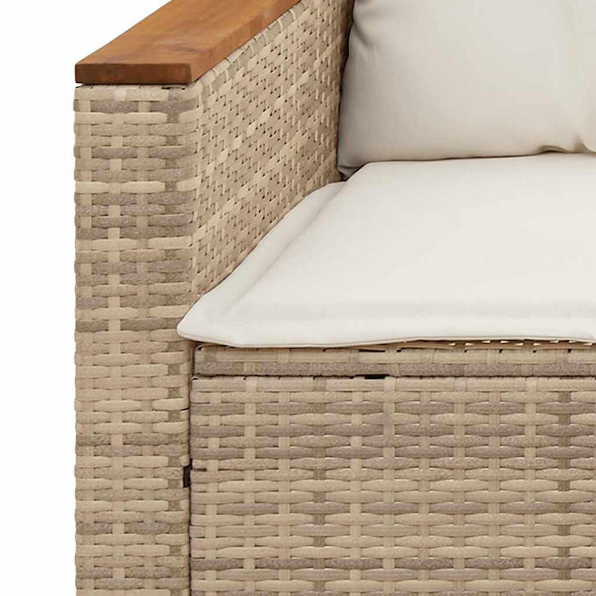 GARTENSOFA Mit Kissen 3-Sitzer Beige Poly Rattan - Beige, Kunststoff (177/66/65cm) - vidaXL