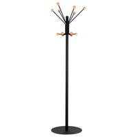 GARDEROBE Mit Schwerem Standfuß & Holzknöüfen Höhe 180 cm Schwarz - Schwarz, Metall (45/180/45cm) - PROREGAL