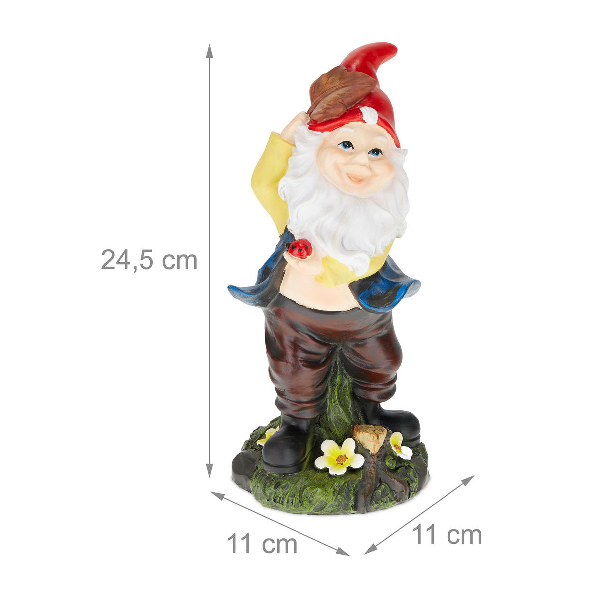 GARTENZWERG - Multicolor, Kunststoff (11/24.5/11cm) - Relaxdays