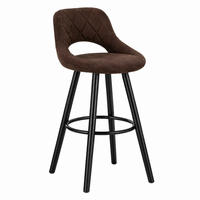 BARHOCKER mit Rückenlehne 68 cm Massivholz Dunkelbraun - Dunkelbraun, Holz (40/70/43cm) - Meubliv