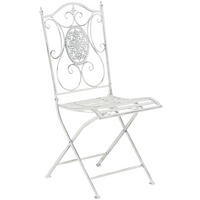 GARTENKLAPPSTUHL Metall Antik Weiß - Weiß, Metall (42/91/49cm) - CLP