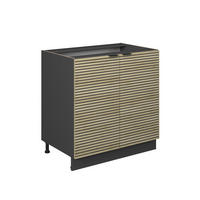 SPÜLENUNTERSCHRANK Fame-Line Eiche Paneel 80 cm mit Regal, ohne Arbeitsplatte - Eichefarben/Anthrazit, Holzwerkstoff (80/82/51.6cm) - Vicco