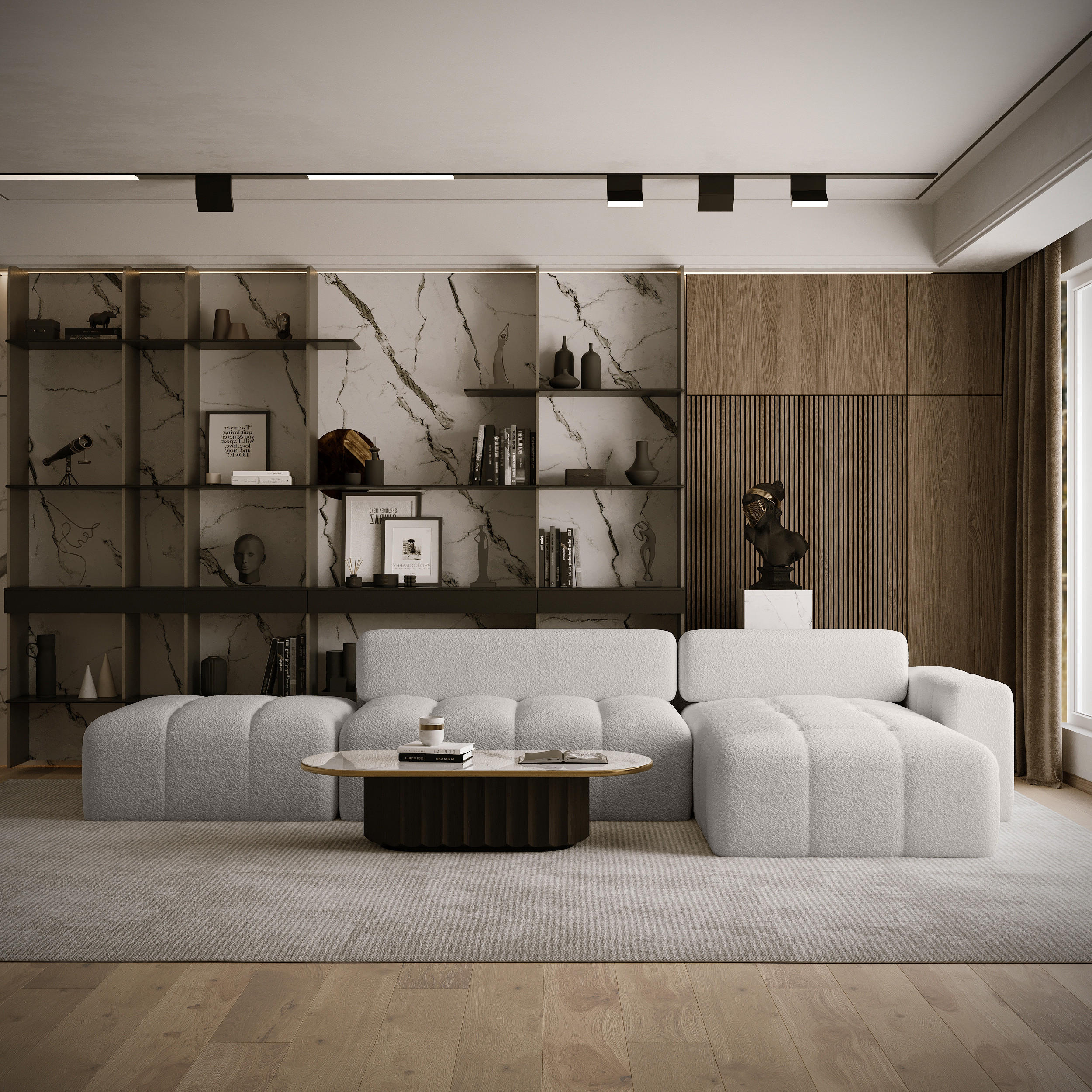 ECKSOFA RIFU LA mit Schlaffunktion, Silber - Grau, Textil (363/185cm) - Fedve