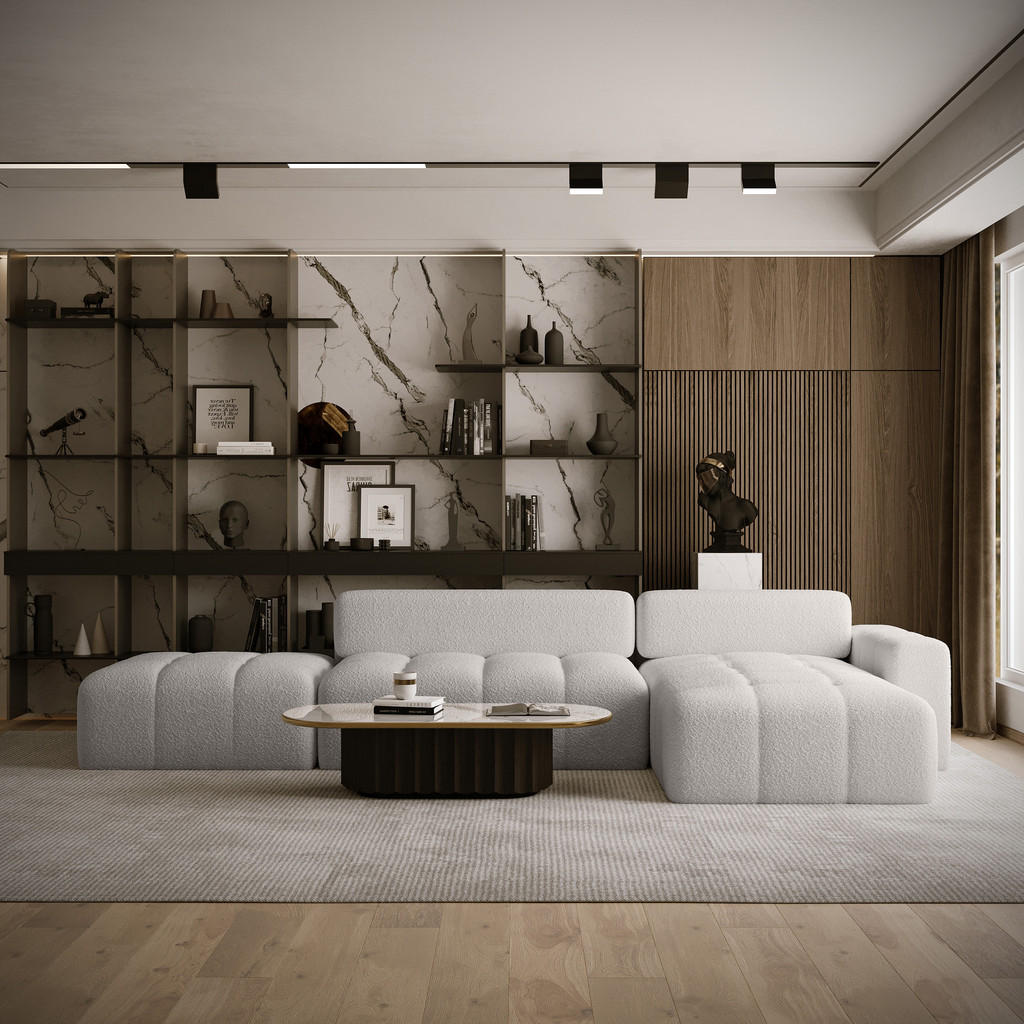 Thumbnail - Fedve Ecksofa, Grau, Textil, L-Form,L-Form, 363x185 cm, Wohnzimmer, Sofas & Couches, Wohnlandschaften, Ecksofas