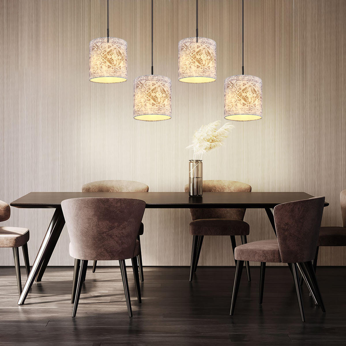 HÄNGELEUCHTE GABRIELE Metall Grau - Grau, Metall (100/20/150cm)